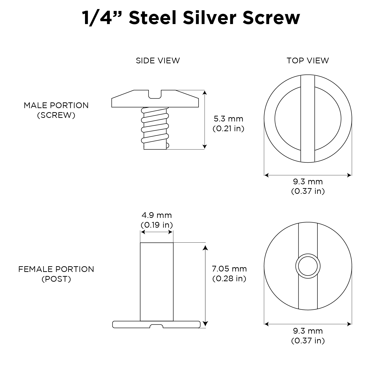 1/4" Steel Chicago Screw (large)